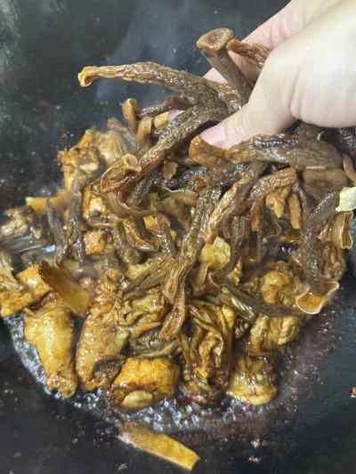 鹿角茸を使った鶏肉の煮込みの作り方：9