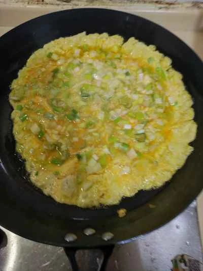 ネギ入りスクランブルエッグの作り方:7