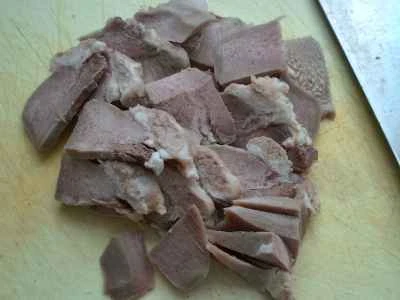 キノコと豚タンの夜咲き花炒めの作り方：5