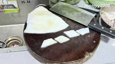 イカとスナップエンドウの炒め物の作り方：3