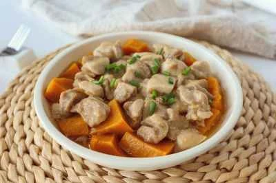 かぼちゃ入り蒸し鶏もも肉のレシピ手順：7