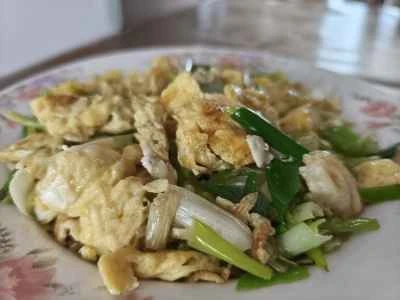 ネギ入りスクランブルエッグのレシピ