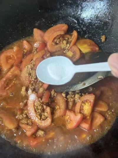 トマト、卵、ひき肉の作り方：9