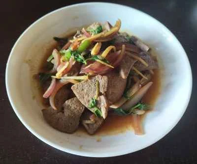 豚レバー炒めのレシピ手順：7