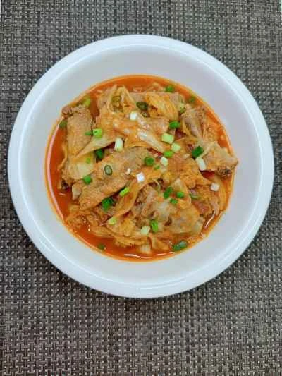 キムチと豚バラ肉の鍋の作り方：11