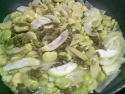 漬物、そら豆、肉を一晩煮込む手順：8