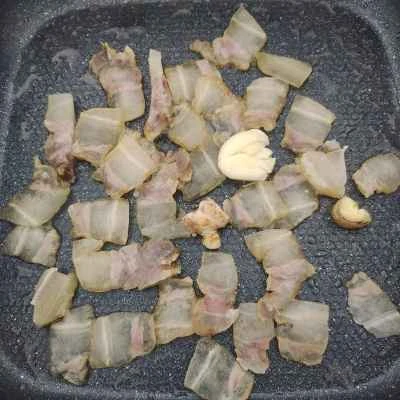 乾燥鍋でインゲンと豚肉を炒める手順：5