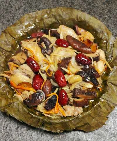 蓮の葉蒸し鶏のレシピ