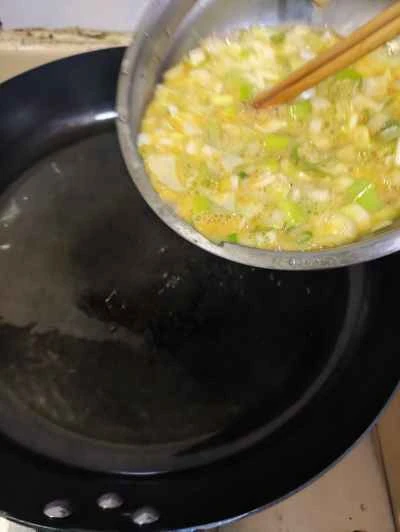 ネギ入りスクランブルエッグの作り方:6