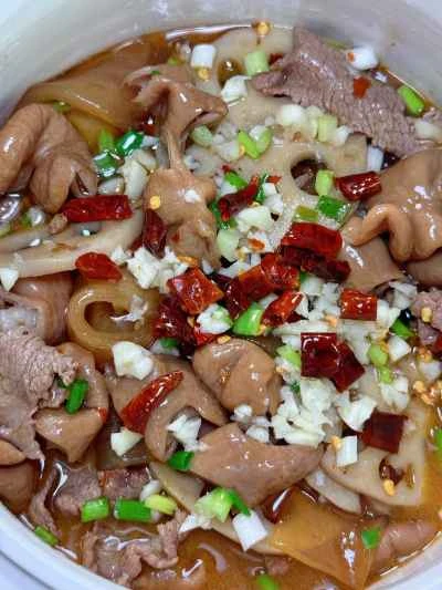 牛と豚の腸の鍋レシピ