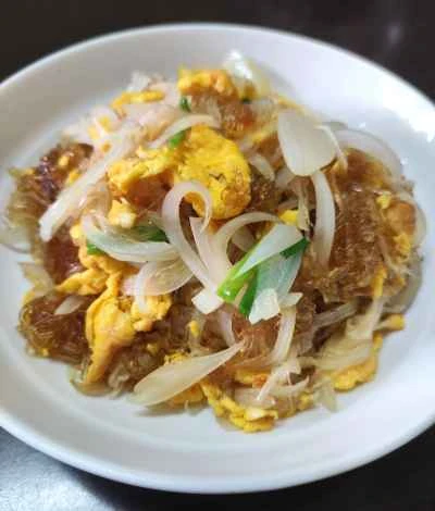 タロイモと春雨の卵と玉ねぎ炒めの作り方：8