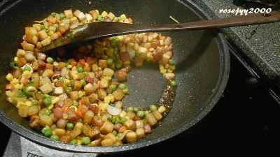 塩豚、乾燥豆腐、角切りコーンの作り方：9