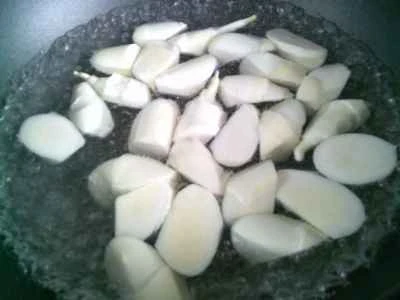 塩漬けカラシナ入り水煮タケノコの作り方：5