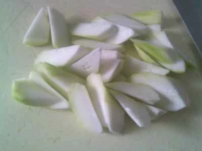 夜咲きの花と厚切り豆腐皮を使ったカラシナの漬物の作り方：3