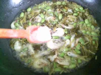 白エビと枝豆の炒め物と漬物の作り方：8