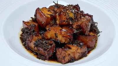 塩漬けカラシナ入り蒸し豚バラ肉の作り方：13