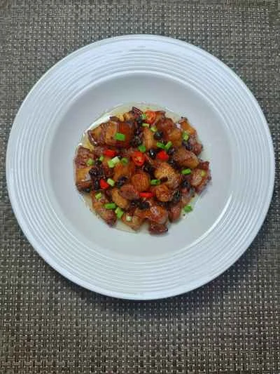 発酵黒豆入り蒸し豚バラ肉の作り方：10