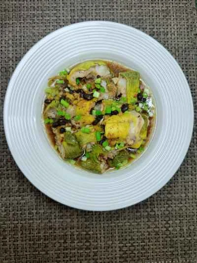 ニンニクと発酵黒豆で蒸した黄ナマズ：ステップ13