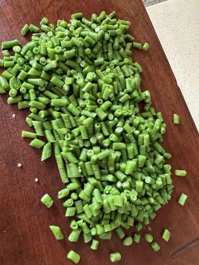 ひき肉とインゲン豆の作り方：3