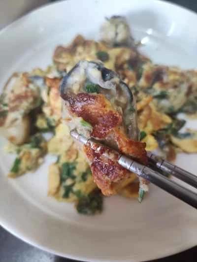 牡蠣のオムレツのレシピ