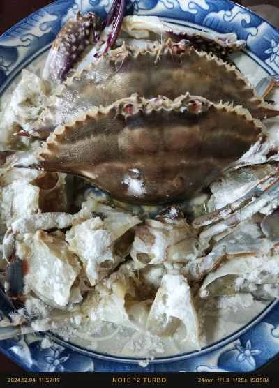 ネギと生姜のワタリガニの作り方：2