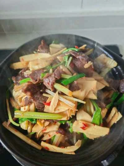 冬のたけのこと塩漬け牛肉の作り方：8