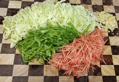 千切り野菜炒めの作り方：1