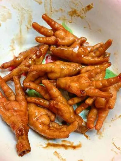 紅莱鶏の足を作る手順：8