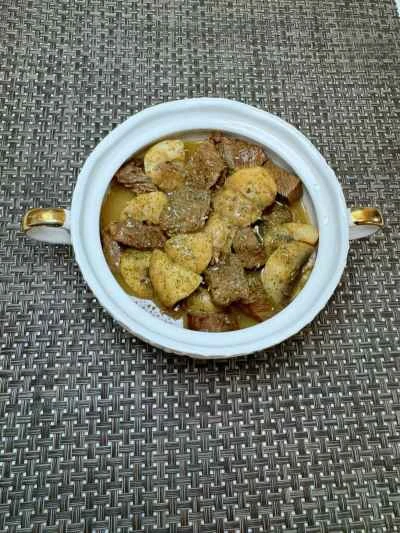 バターマッシュルームと牛肉の角切りを作る手順：17