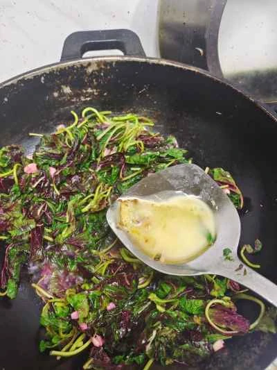 赤アマランサスの炒め方：7