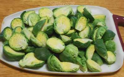 ローストガーリックブリュッセルスプラウトの作り方：1