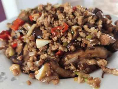 ひき肉とキノコの炒め物の作り方：7