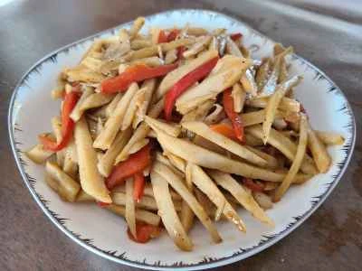 レンコンと赤唐辛子の炒め物の作り方：5