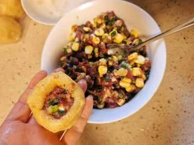 詰め物豆腐の作り方：2