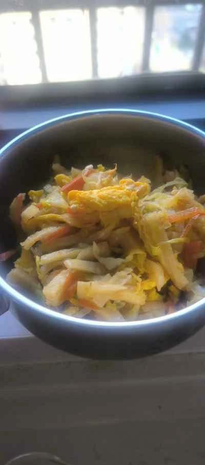 キャベツと卵の炒めパンケーキのレシピ