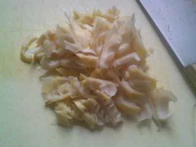 たけのこと漬物と卵の炒め物の作り方：2