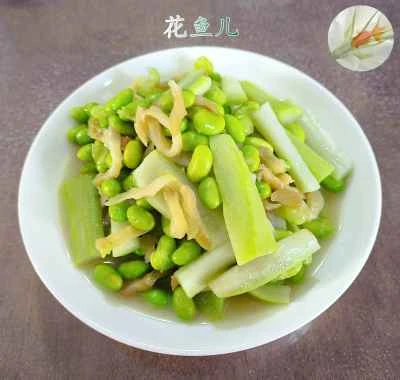 漬けたカラシナと枝豆を一晩かけて花が開くまで煮るレシピ