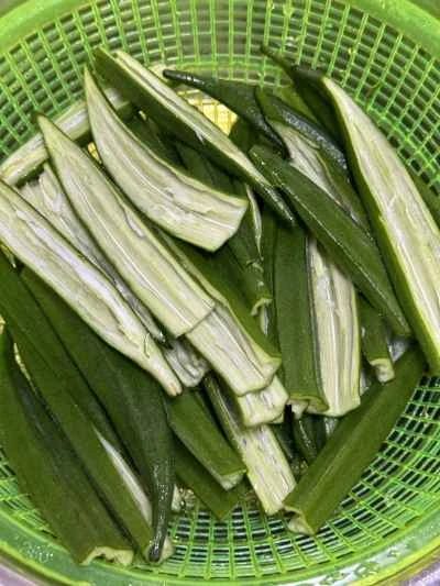 エビペースト入りオクラ詰めの作り方：3