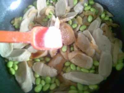 からし菜と枝豆の漬物とグルテン炒めの作り方：9