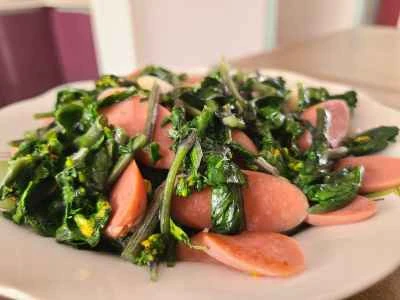 ハムと赤カラシナの炒め物の作り方：10