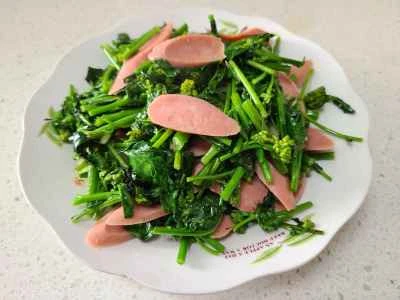 菜種とハムの炒め物の作り方：6