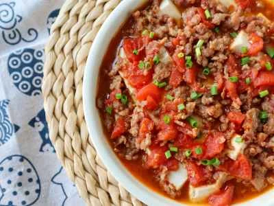 トマトと牛肉の蒸し豆腐の作り方：7