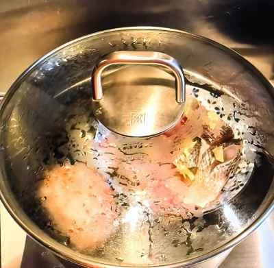 蒸しスズキの切り身のレシピ手順：5