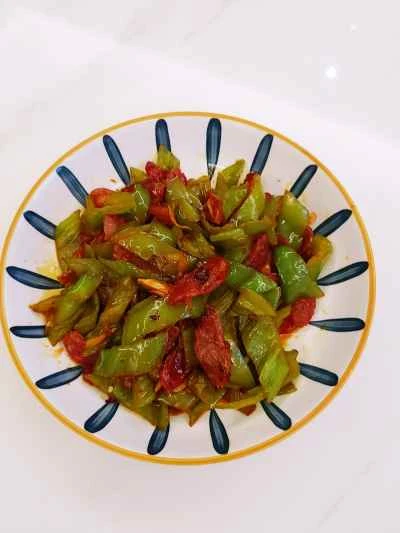 黒豆ソースとピーマンの中華ソーセージ炒めの作り方：8