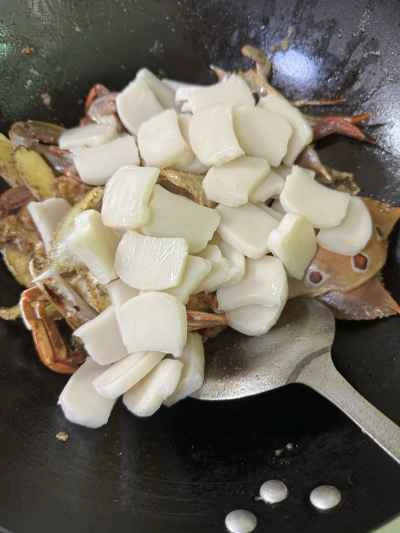 カニ入り餅炒めの作り方：9