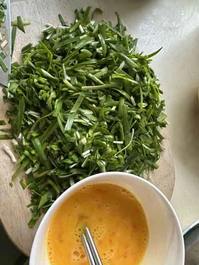 春ニラ入り卵炒めの作り方：3