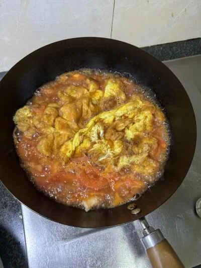 トマト、卵、エビペーストのレシピ手順：11