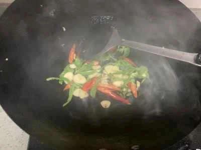 緑と赤ピーマンの豆腐の作り方：7