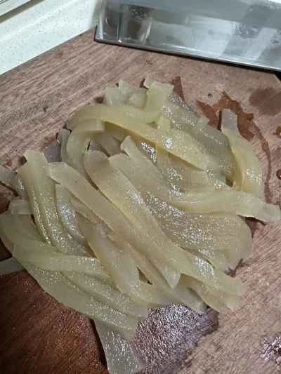 こんにゃく豆腐と紫蘇と檳榔の炒め物の作り方：2