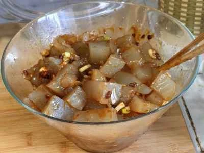 武威寨の緑豆ゼリー炒めの作り方：3